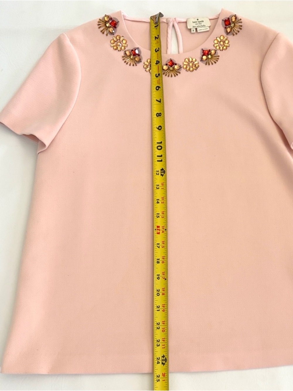 Kate Spade Women’s Top Alexandria Pink
Rhinestone Embellished Shirt Size 8 - Picture 11 of 15
